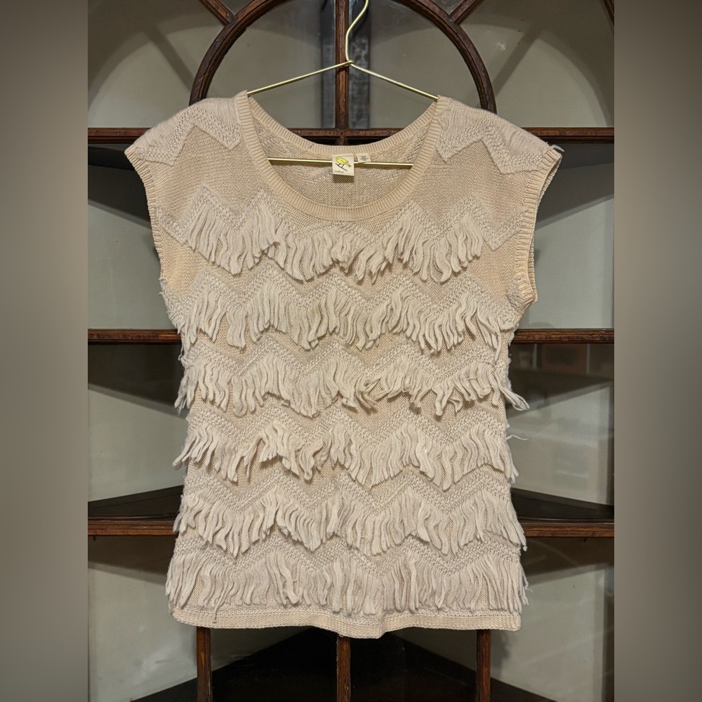 Anthropologie fringe sweater vest